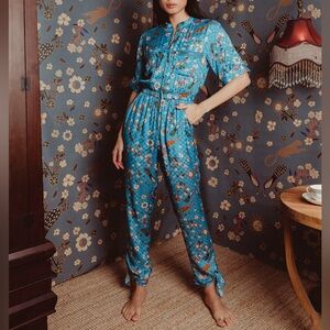 Carolina K Pant Floral Jacquard Jumpsuit Pantsuit Medium
